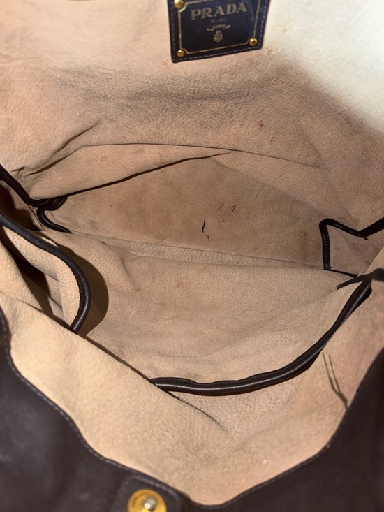 Prada Black Leather Tote with Multicolor Silk Scarf - Picture 6 of 8